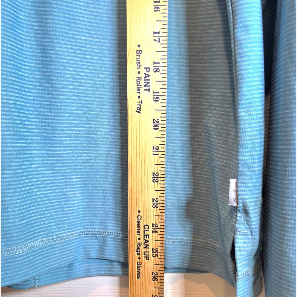 Eddie Bauer Infinity Hoodie Top Pullover Long Sleeve Womens Large Blue Stripe - Picture 12 of 12